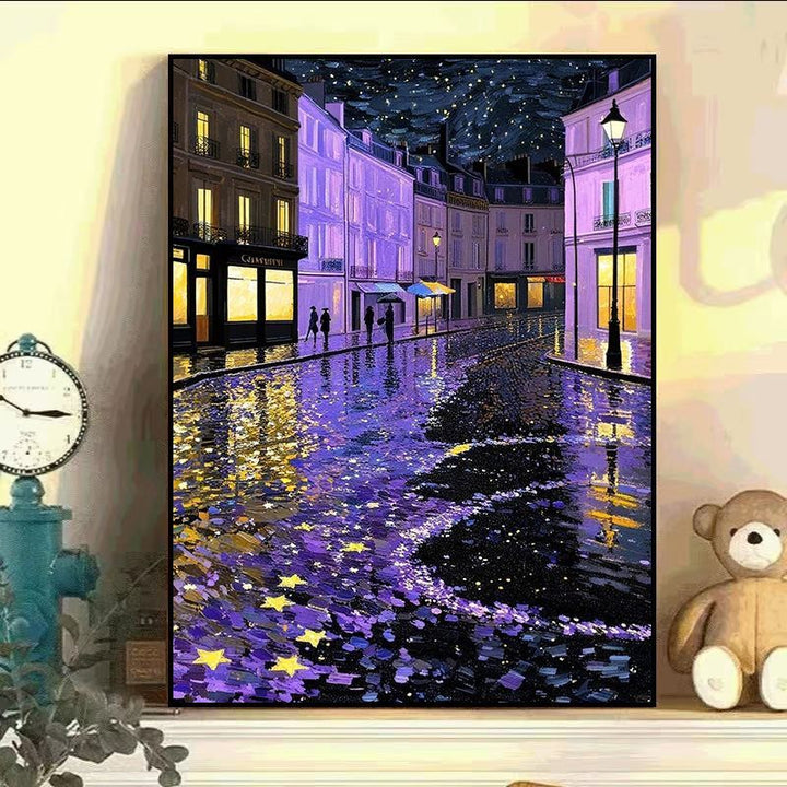 Eiffel Tower Night Scene Canvas Art Bowlift
