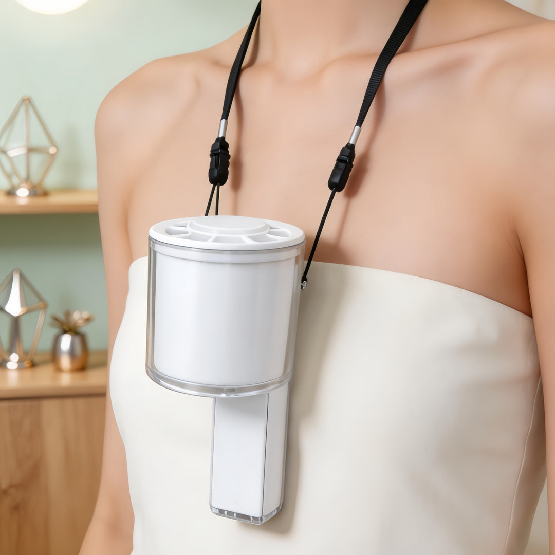 Women Portable Hand Fan with LED Display Bowlift