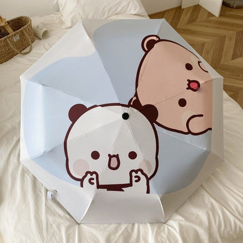 Ladies folding umbrella with playful animal motif Bowlift