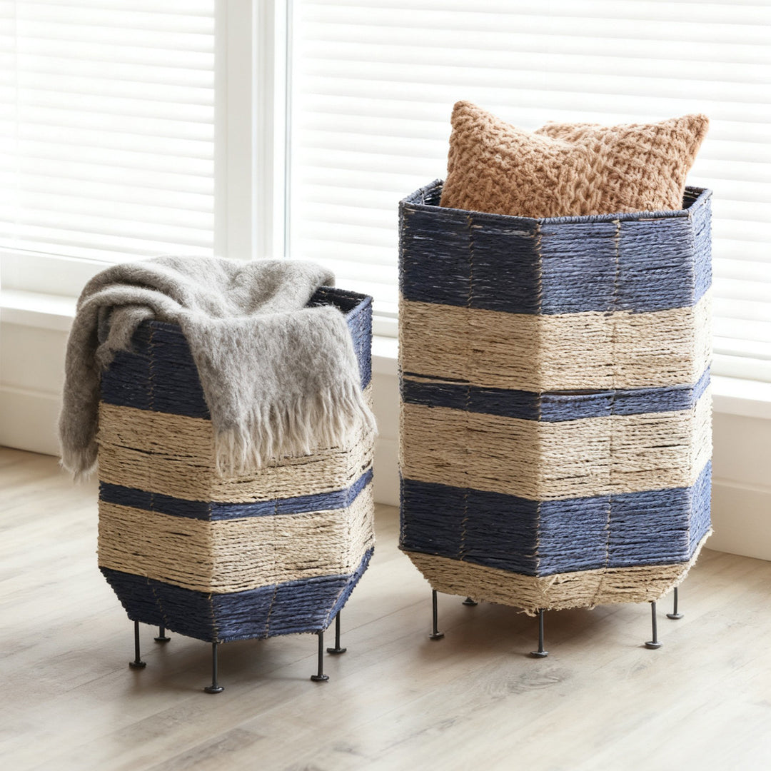 Decorative laundry basket with metal legs Bowlift