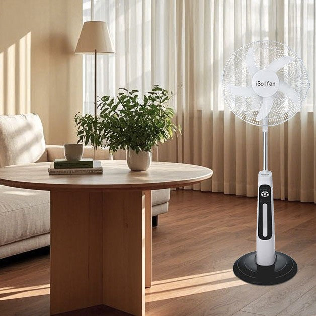 Unisex Solar Powered Standing Fan with Remote Control and Charging Function Bowlift