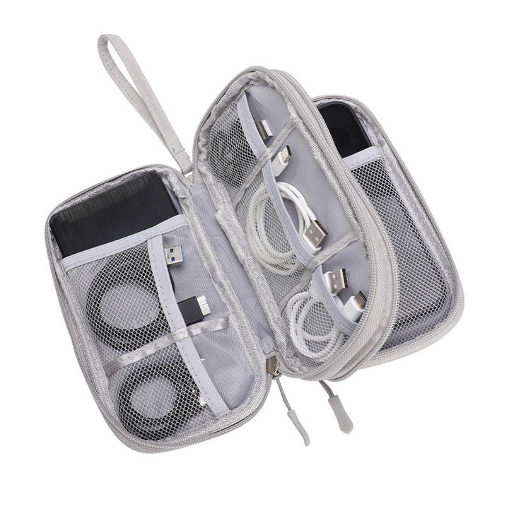 Tech Accessory Organizer Pouch with Mesh Compartments and Elastic Cable Loops Bowlift