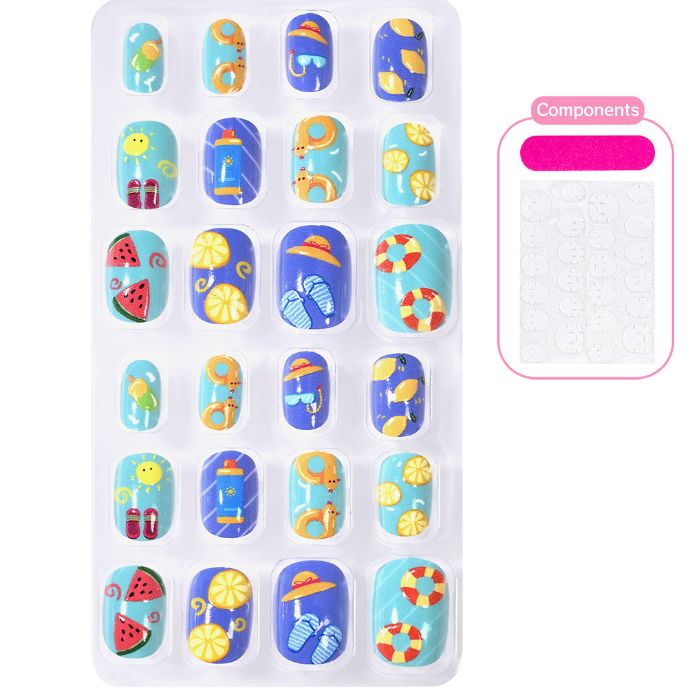 Themed Summer Beach Nail Art Press-On Nails Bowlift