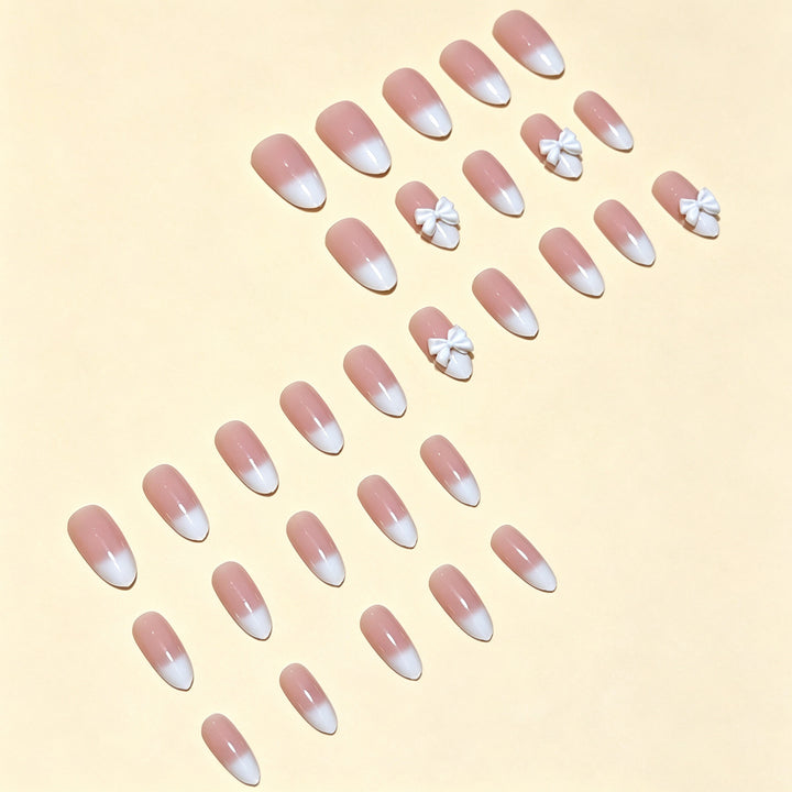 Elegant French Tip Press-On Nail Collection Bowlift