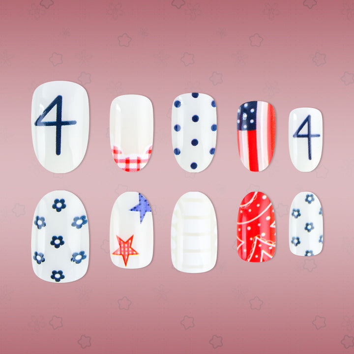 Patriotic Nail Art Design Bowlift