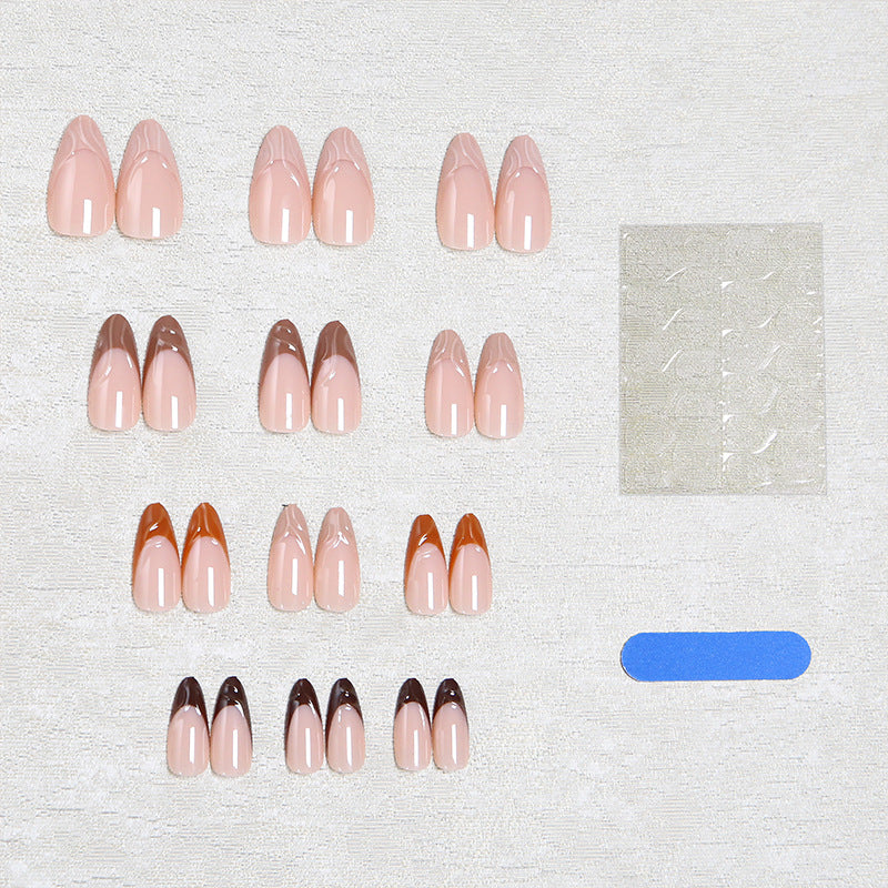Acrylic nail set with elegant marble pattern and glossy finish Bowlift