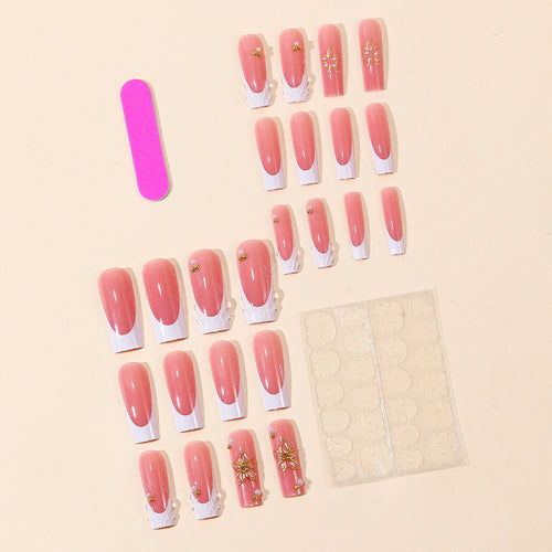 Decorative Floral 3D Acrylic Nail Art Extensions Bowlift