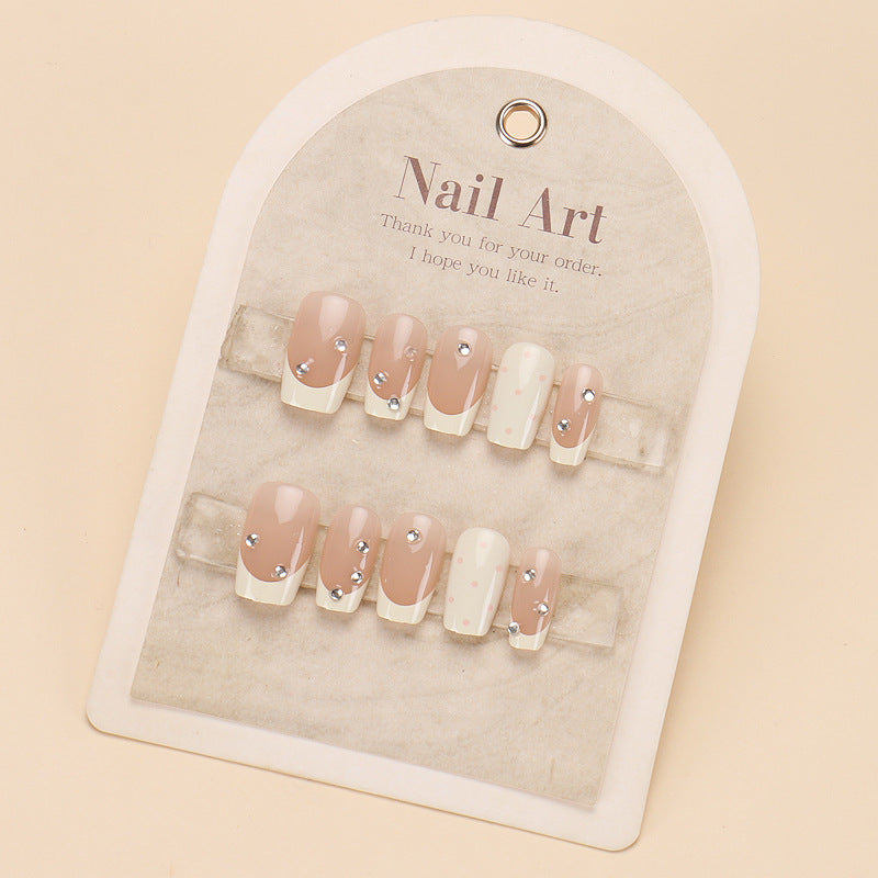Luxury Press-On Nail Set with Rhinestone Accents Bowlift