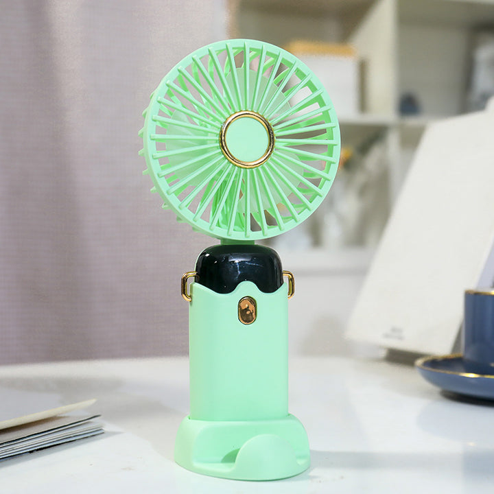 Women's Portable Hand Fan with Integrated Spray Function and USB Charging Option Bowlift