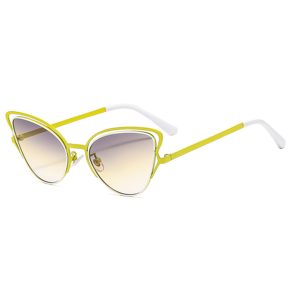 Women's Cat-Eye Sunglasses with Luxurious Metal Frame and High-Quality Gradient Lenses Bowlift