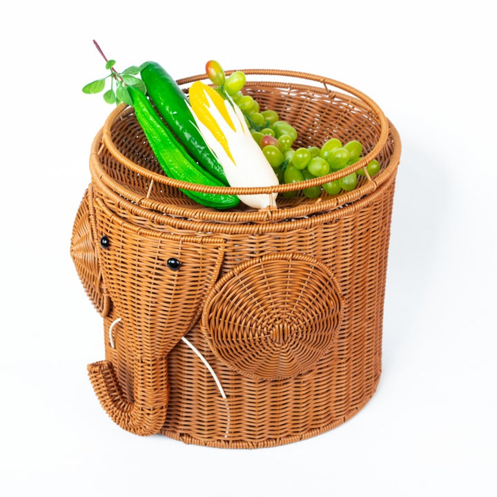 Women Playful Elephant Basket Bowlift