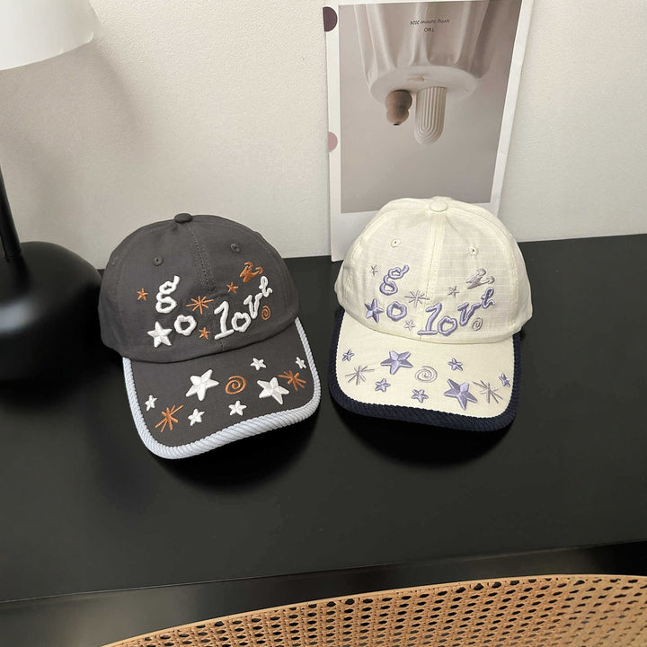Women's Embroidered Star Pattern Baseball Cap Bowlift