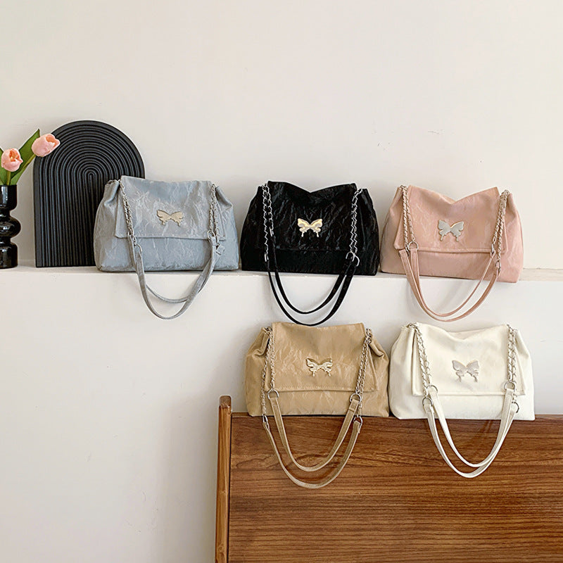 Chic Butterfly Accent Slouchy Handbag Bowlift
