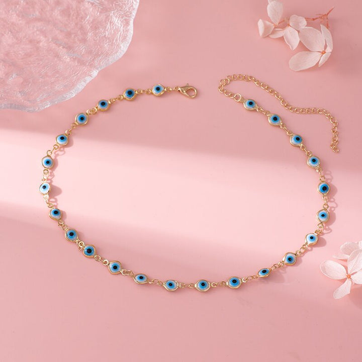 Decorative Evil Eye Charm Necklace Bowlift