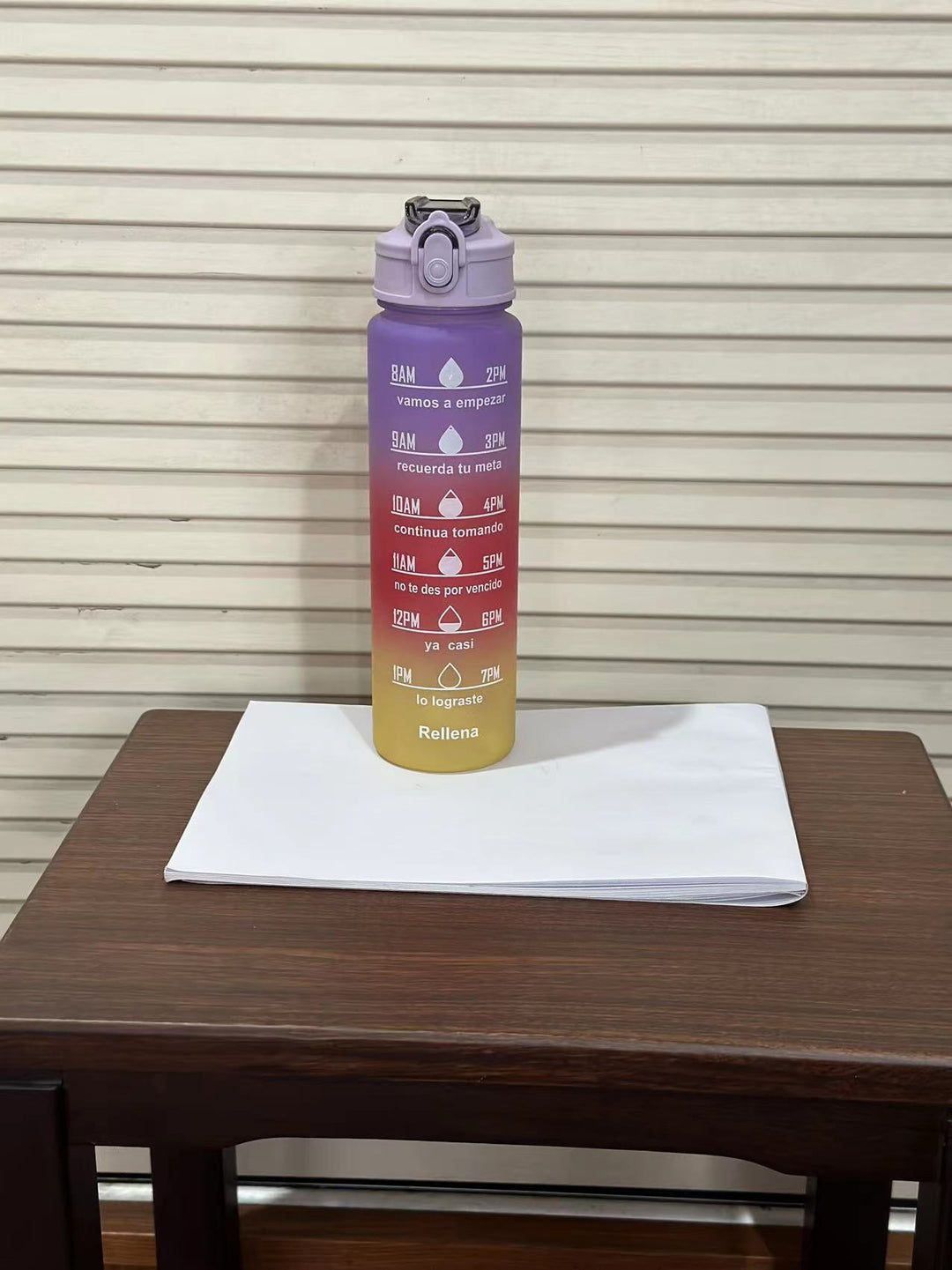 Women's Motivational Water Bottle with Time Markers Bowlift