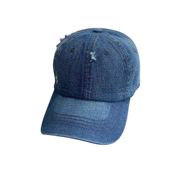 Women's Distressed Denim Baseball Cap Bowlift 1784084168