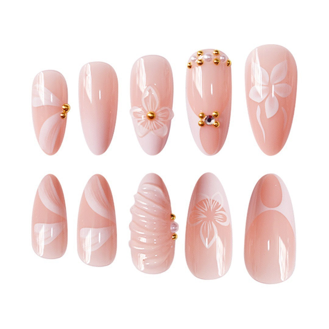 Decorative 3D Floral Nail Art Design Bowlift