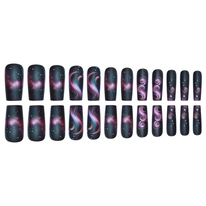 Galaxy-Themed Press-On Nail Extensions Bowlift