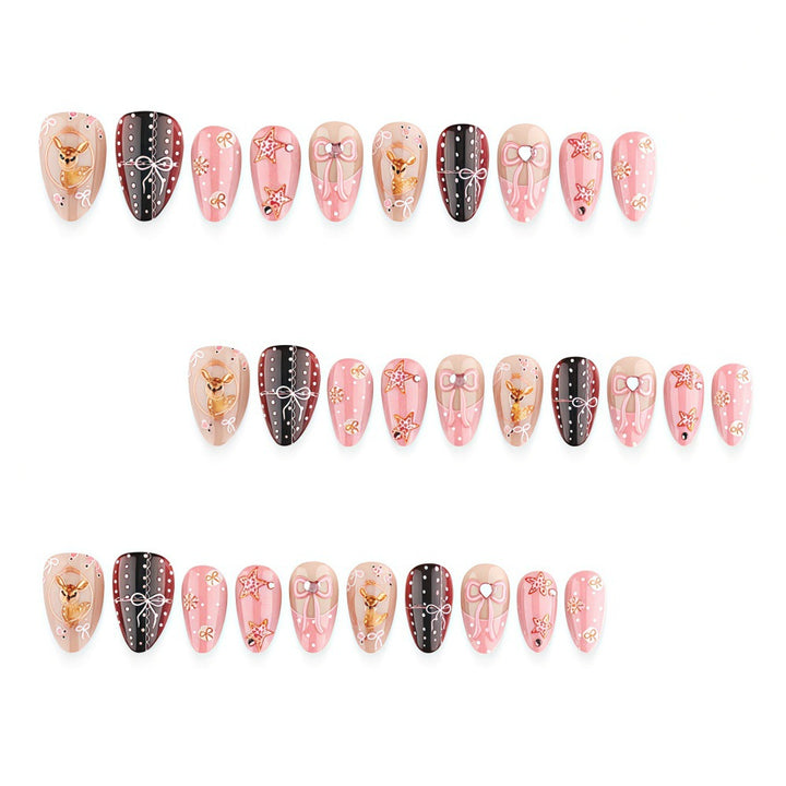 Artificial Nails in Playful Deer Design Bowlift