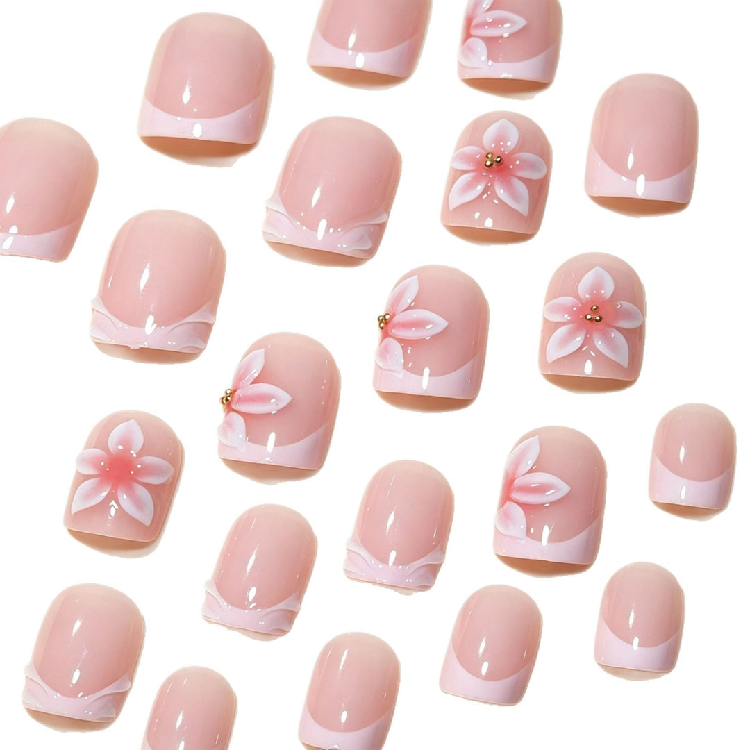 Floral Acrylic Nail Art Tips Bowlift