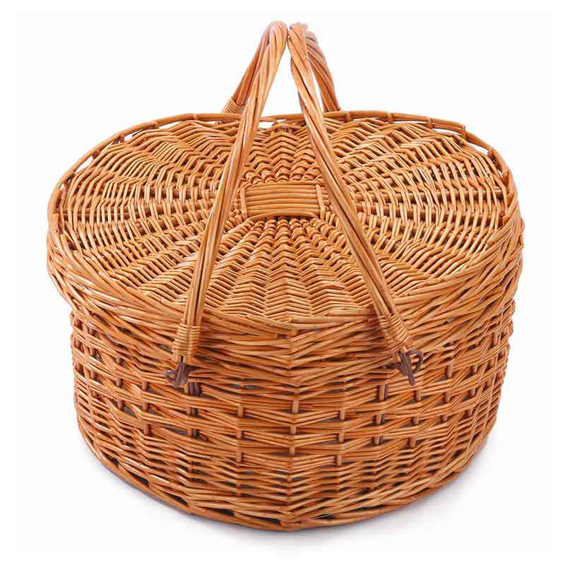 Women Handcrafted Basket with Practical Lid Bowlift