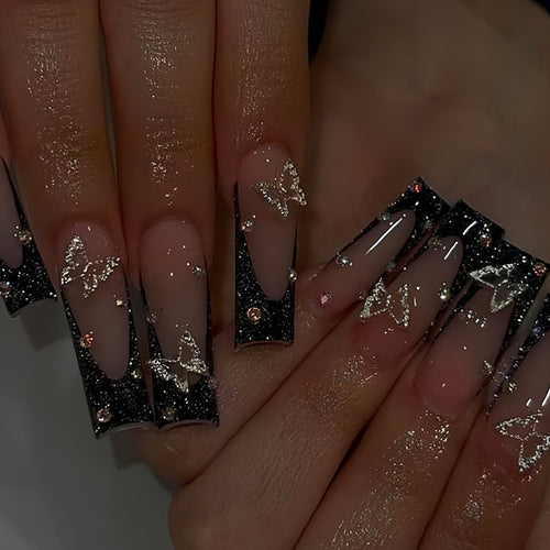Butterfly Accented Press-On Nail Art Set Bowlift