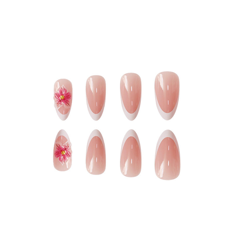 Elegant Floral Design Press-On Nail Extensions Bowlift