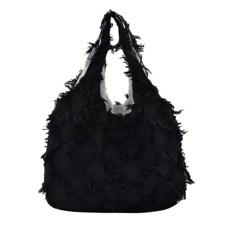 WoFringed Textured Shoulder Bag Bowlift