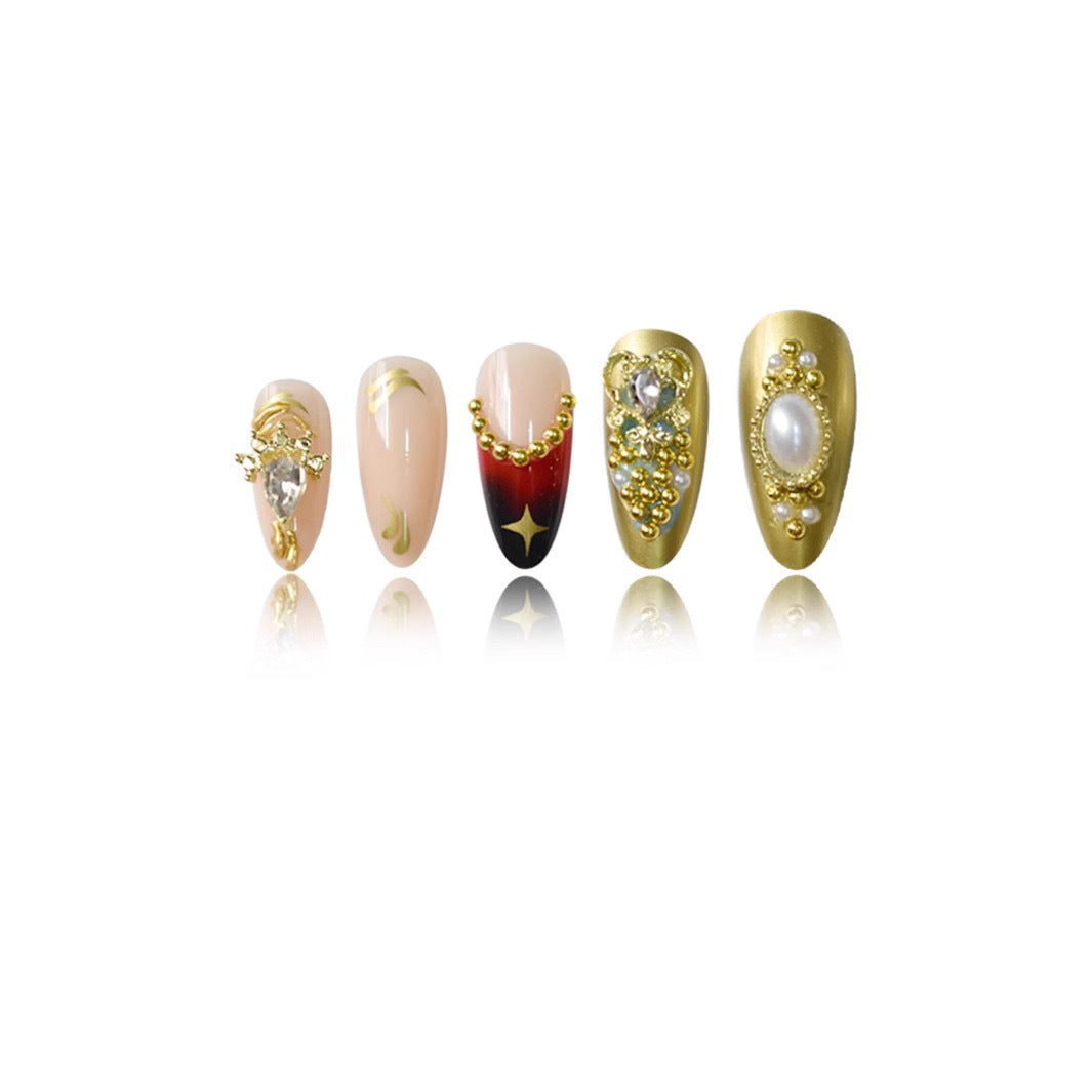 Luxury 3D Metallic Nail Art Extensions Bowlift