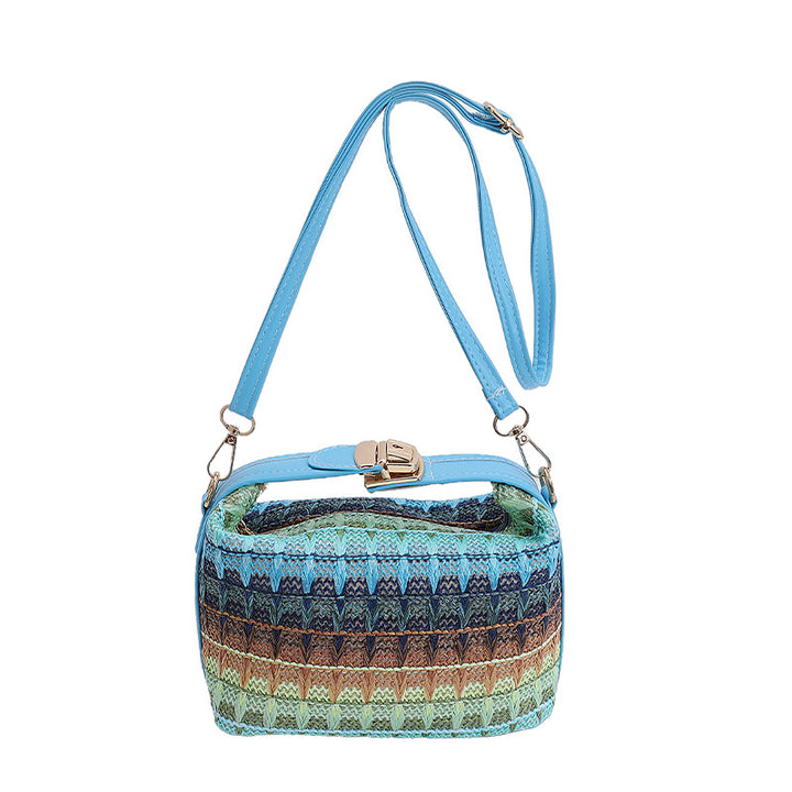 Textured Handwoven Mini Crossbody Bag Bowlift