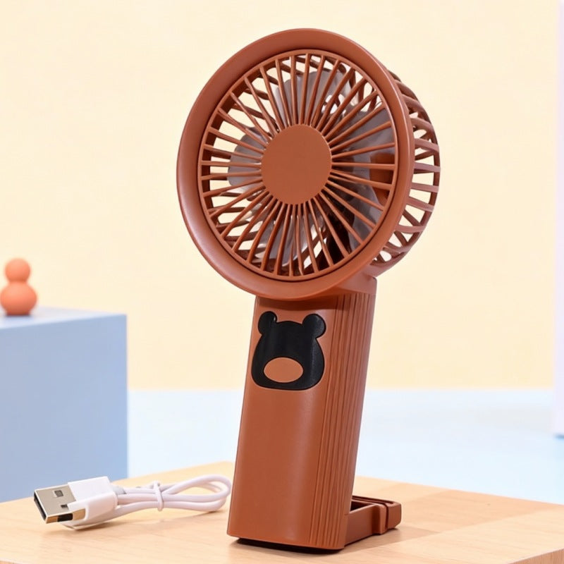 Women Portable Hand Fan with Cute Bear Design Bowlift 1781628530