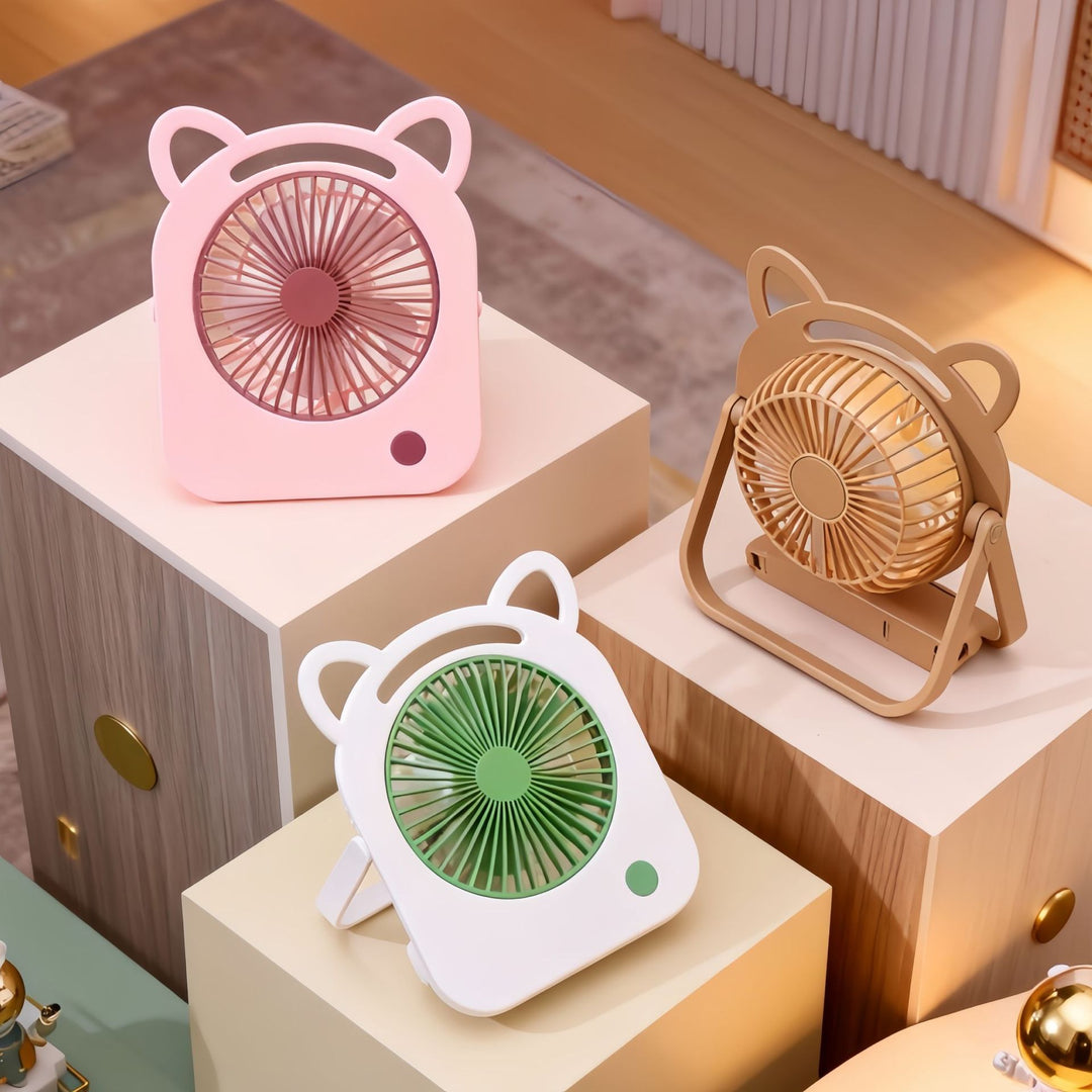 Ladies handheld fan with cute cat design Bowlift