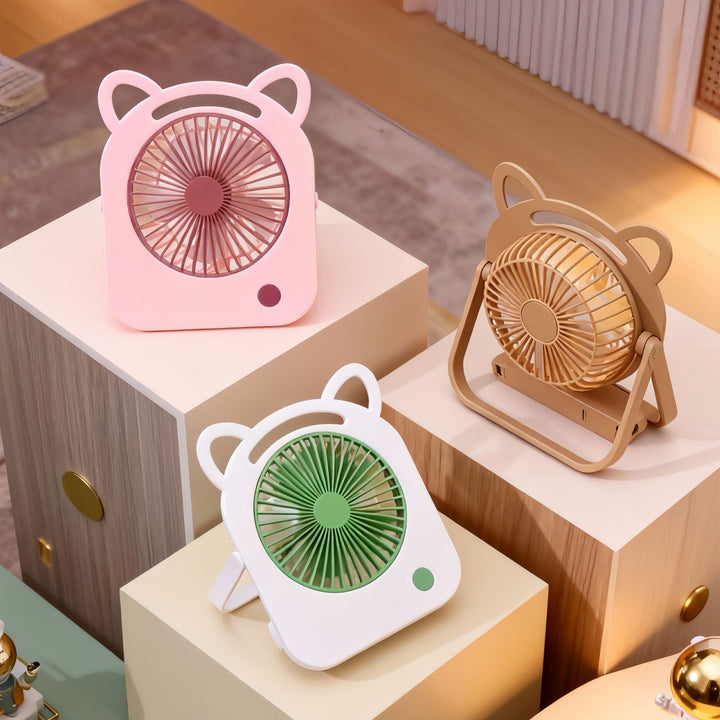 Ladies handheld fan with cute cat design Bowlift