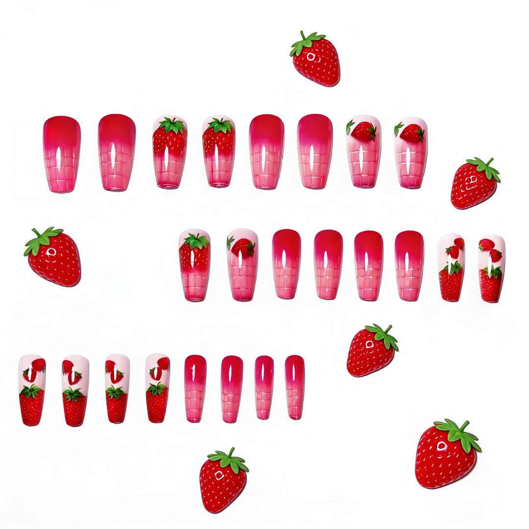 Strawberry-Themed Nail Art Designs Bowlift
