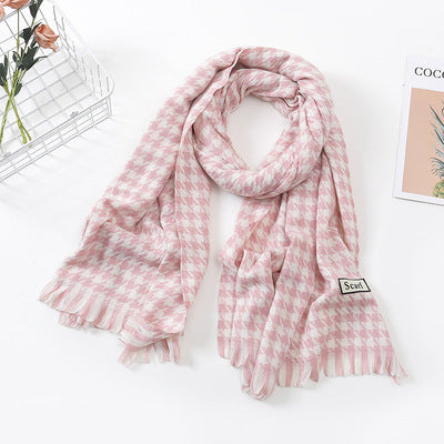 Women Checked Scarf made of Soft Material Bowlift