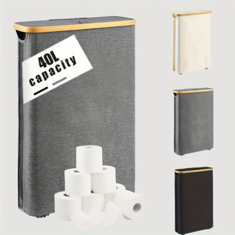 Multifunctional laundry storage box with bamboo lid Bowlift