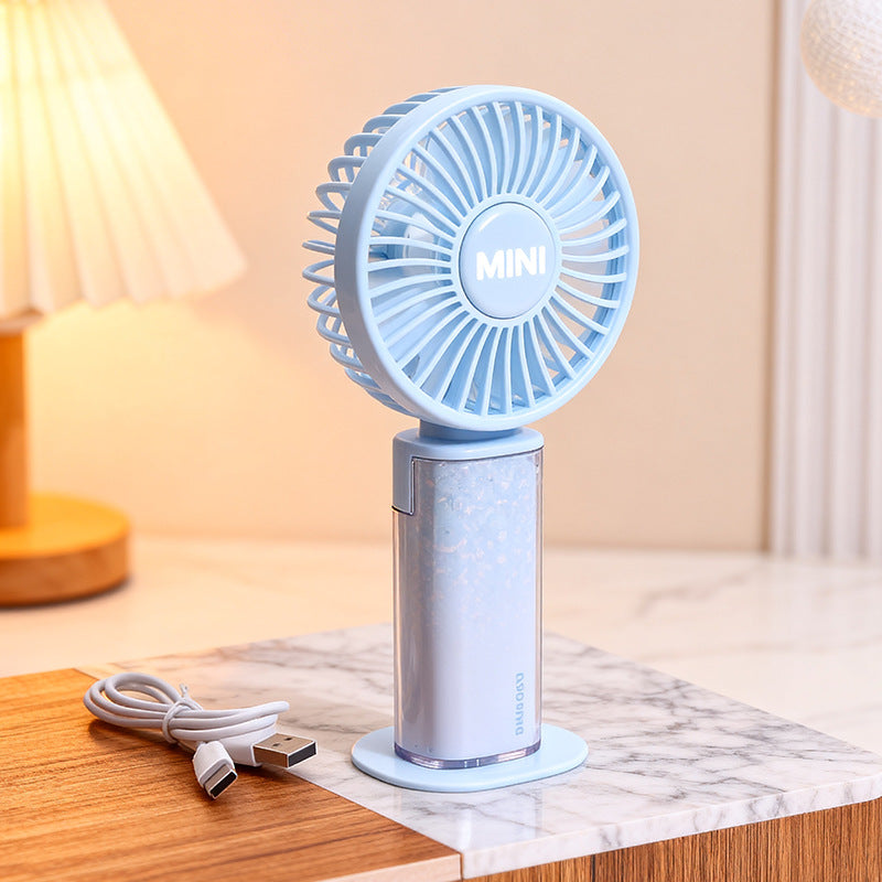 Women Portable Mini Fan with USB Charging Function and Flexible Tilt Bowlift