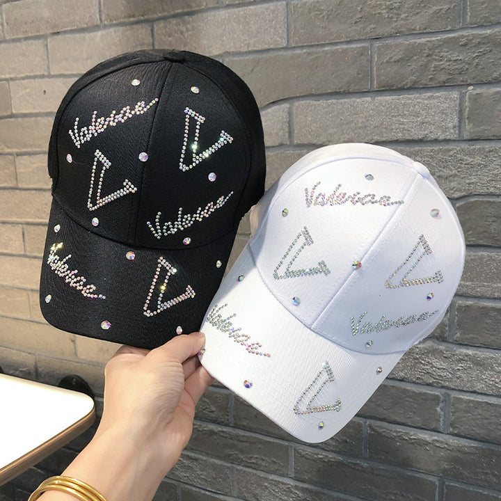 Women's Rhinestone Accented Adjustable Baseball Cap Bowlift