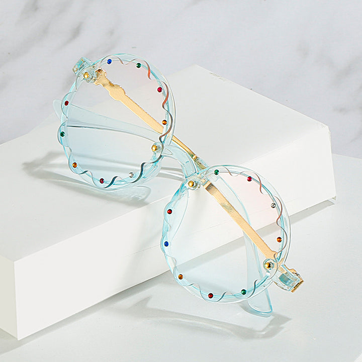 Stylish Decorative Round Frame Sunglasses Bowlift