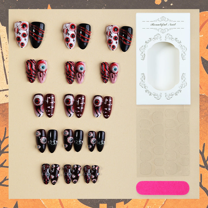 Spooky Themed Press-On Nails Set Bowlift