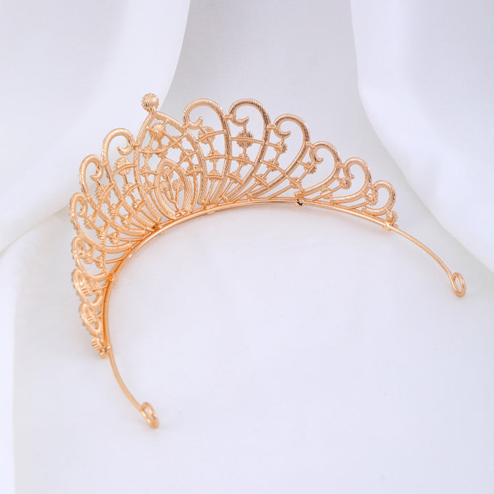 Ladies Elegant Rhinestone Tiara with Floral Details Bowlift