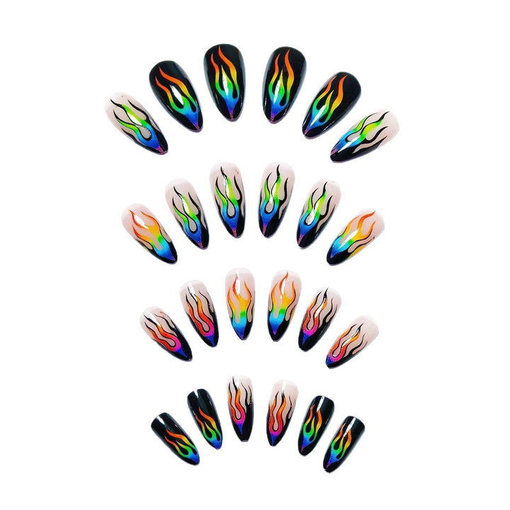 Creative Art Nails with Eye-Catching Flame Design Bowlift