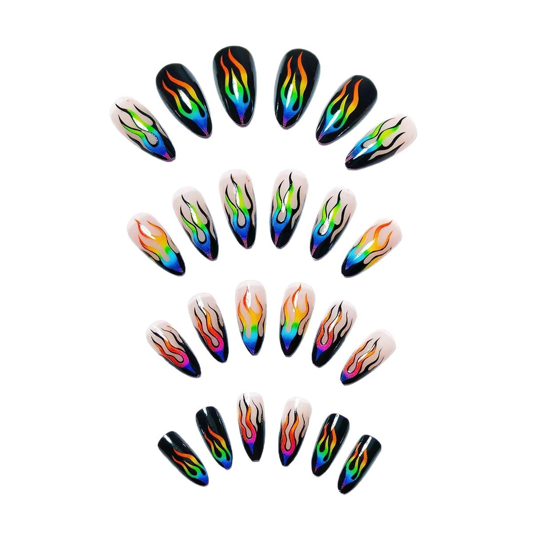 Artistic Flame Pattern Nail Art Bowlift