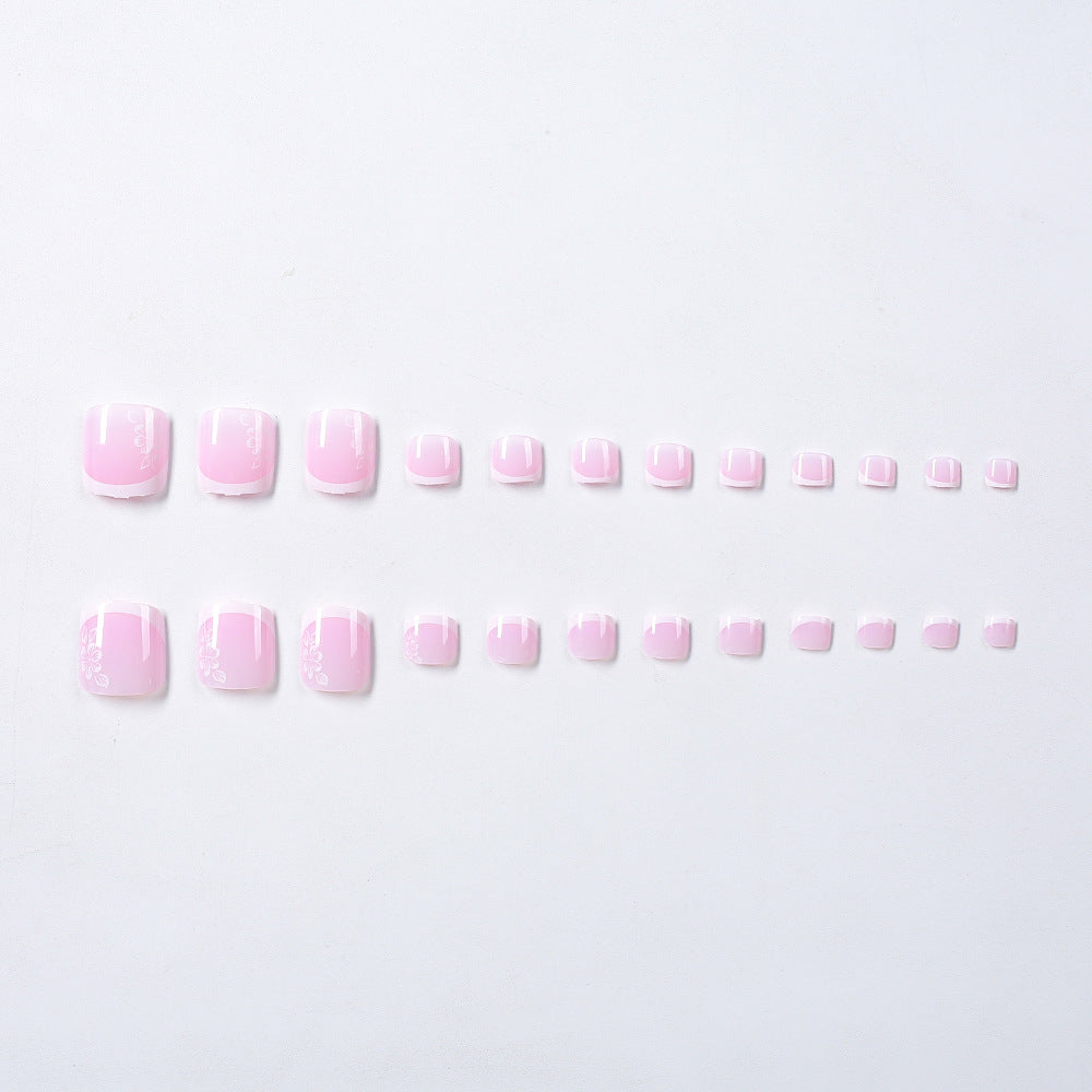 Decorative French Tip Toenail Set Bowlift