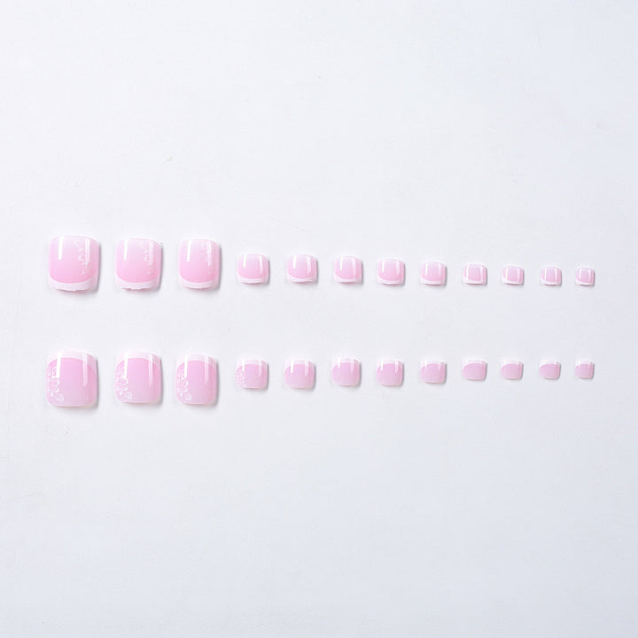 Decorative French Tip Toenail Set Bowlift