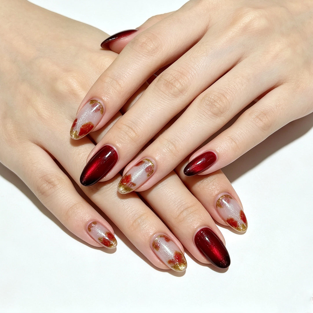 Premium Decorative Floral Press-On Nail Art Bowlift