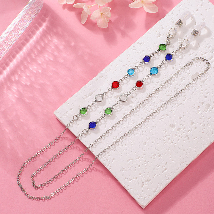 Stylish Crystal Chain Eyewear Holder Bowlift