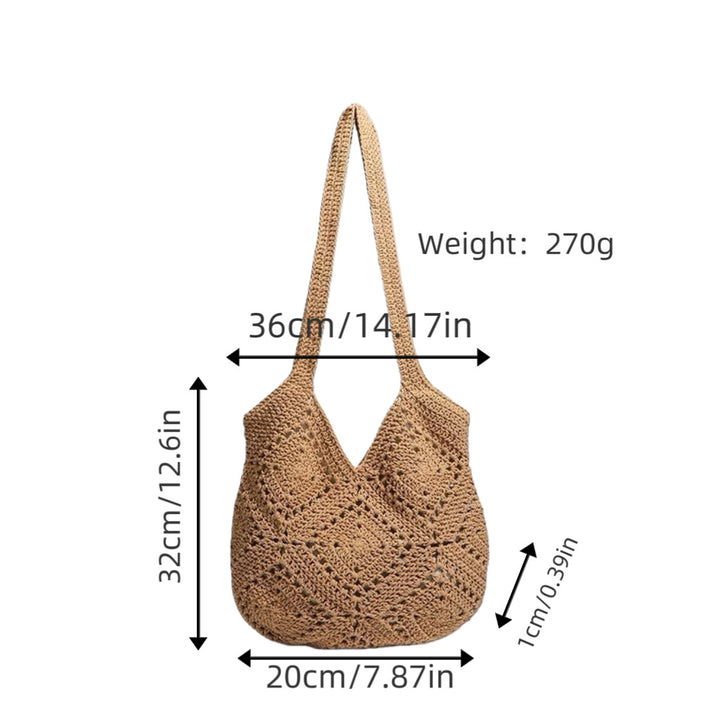 Handbag made of braided natural material with tassel details Bowlift