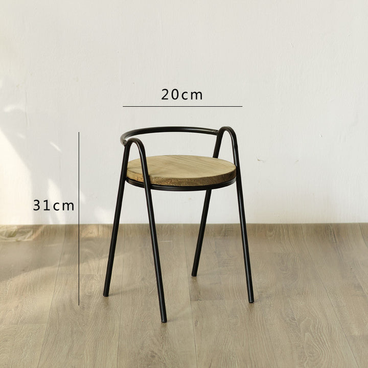 Modern stool with wooden seat and metal frame Bowlift