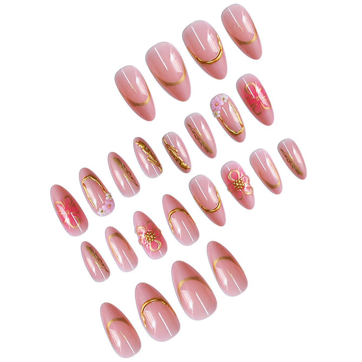 Decorative Floral Press-On Nail Art Set Bowlift